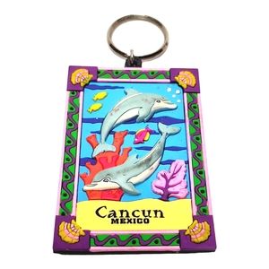 Cancun Dolphin Key Chain or Craft Charm Accent